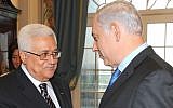 Palestinian Authority President Mahmoud Abbas (left), and Prime Minister Benjamin Netanyahu meet at a peace conference in Washington, DC, on September 2, 2010. (Moshe Milner/GPO/Flash90)