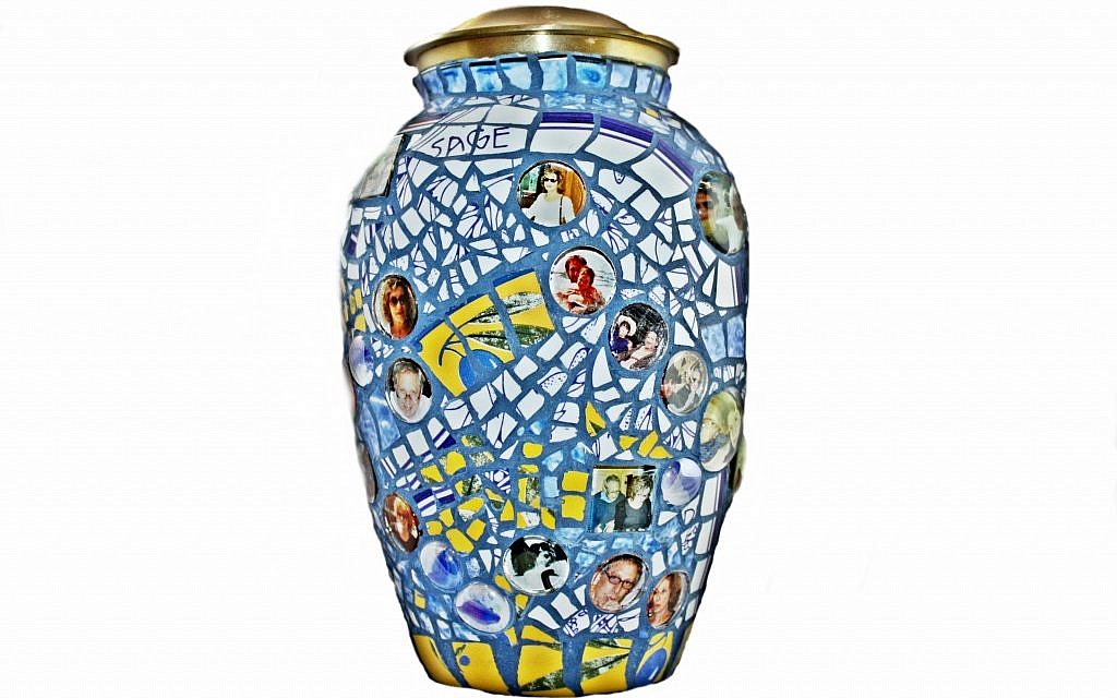 Sybil Sage's personalized mosaic urn. (photo credit: Courtesy)