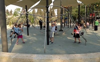 Part of the new playground at Independence Park (photo credit: Jessica Steinberg) Part of the new playground at Independence Park (photo credit: Jessica Steinberg)