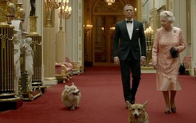 Bond, your majesty. (photo credit: BBC screen grab)