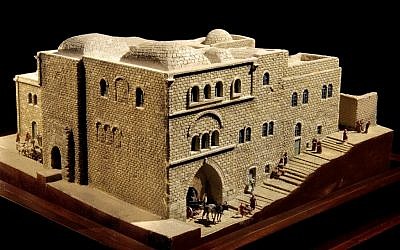 A model of the Mediterranean Hotel, near Damascus Gate, where Twain and many other Americans stayed (Photo Credit: Courtesy: National Library of Israel)