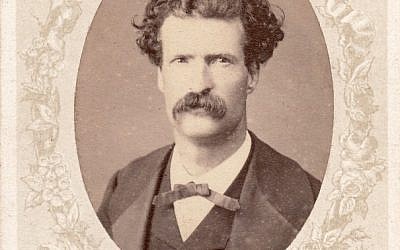 Mark Twain's business card, made for him in Constantinople in September 1867 by the sultan's official photographers (Photo credit: Courtesy: National Library of Israel)