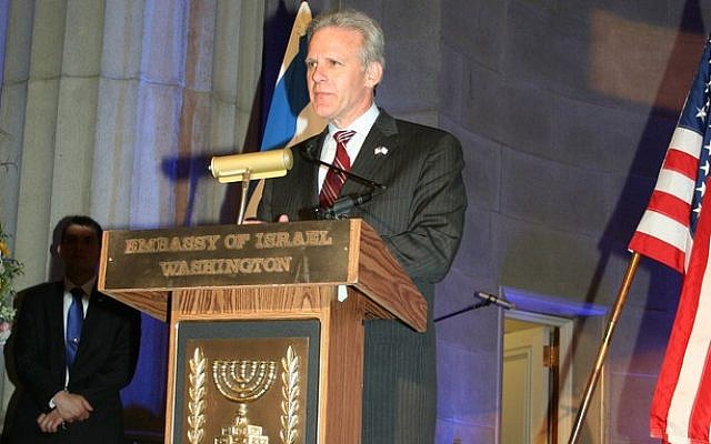 Michael Oren speaking at an embassy reception in Washington, when he was serving as Israel's ambassador to the US. (photo credit: CC-BY IsraelinUSA, Flickr)