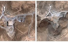 Before and after satellite images of the Syrian nuclear reactor at al-Kibar, which was reportedly struck by Israel in 2007.(AP/DigitalGlobe)