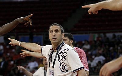 David Blatt during an Olympic qualifier in July. (photo credit: AP//Fernando Llano)