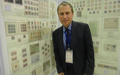 Glassman and his collection at the exhibition (Courtesy Les Glassman)