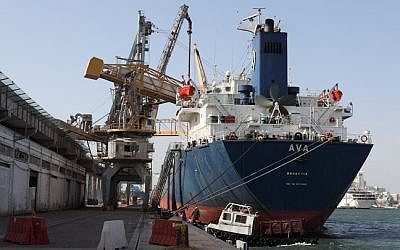 Shipping containers at the Haifa Port (Photo credit: Yaakov Nahumi/Flash90)