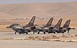Israeli Air Force F-16B jets, June 2011 (photo credit: Ofer Zidon/Flash90)