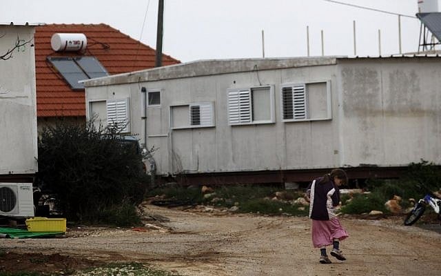 Caravans (trailers) in the West Bank outpost of Migron (photo credit: Kobi Gideon/Flash90)