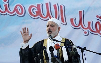 Ismail Haniyeh, the head of the Hamas government in Gaza (photo credit: Abed Rahim Khatib/Flash 90)