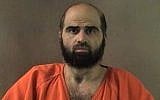 This undated file photo provided by the Bell County Sheriff's Department shows suspected Fort Hood shooter Nidal Hasan. (photo credit: AP/Bell County Sheriff's Department via The Temple Daily Telegram)