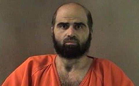 This undated file photo provided by the Bell County Sheriff's Department shows suspected Fort Hood shooter Nidal Hasan. (photo credit: AP/Bell County Sheriff's Department via The Temple Daily Telegram)