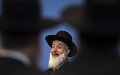 Yona Metzger speaking in Berlin on Tuesday. (photo credit: AP/Markus Schreiber)