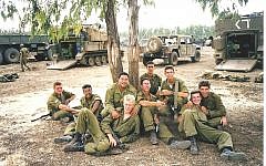 Guy Hever (fifth from right, with glasses) and friends several weeks before his disappearance in 1997. (Courtesy of Rina Hever)