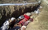An image purports to show a mass grave in Daraya, Syria, August 26, 2012. (photo credit: AP/Shaam News Network)
