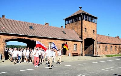 Fifty descendants of Germans involved in the Holocaust visited the sites of German Nazi death camps in Poland as part of the March of Life, a multi-day trek commemorating the genocide, 2012. (photo credit: Heinz Reuss/TOS Ministries)