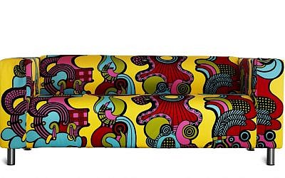 The Klippan couch in psychedelic color (Courtesy Ikea)
