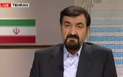 Mohsen Rezai, secretary of the Expediency Council that advises supreme leader Ayatollah Ali Khamenei (photo credit: screen capture, YouTube)