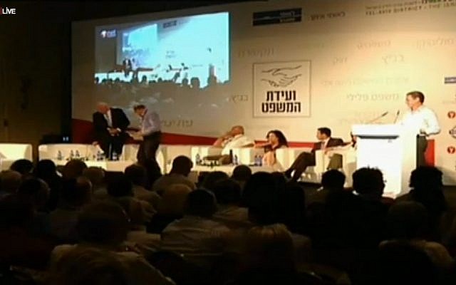 A panel at Tuesday's legal conference (photo credit: screen capture/ynet.co.il) A panel at Tuesday's legal conference (photo credit: screen capture/ynet.co.il)