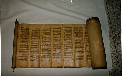 A Torah scroll from Aleppo. Feld Carr arranged to get it out Syria in 1993 (photo credit: courtesy) A Torah scroll from Aleppo. Feld Carr arranged to get it out Syria in 1993 (photo credit: courtesy)