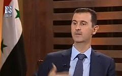 Syrian President Bashar Assad in an interview on Syrian television in August (photo credit: image capture from YouTube, AntiQadseya002)