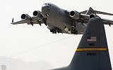 A C-17 transport plane taking off from Bagram air base in 2007. (photo credit: Courtesy: US Air Force/Maj. David Kurle)
