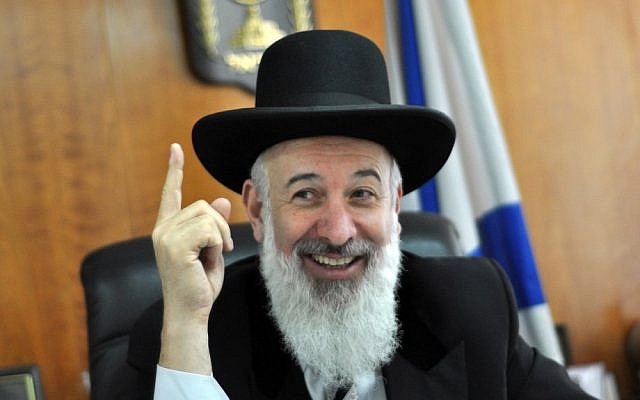 Chief Rabbi Yona Metzger in his office last year (photo credit: Yoav Ari Dudkevitch/Flash90)