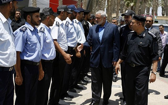 Hamas PM Ismail Haniyeh leaves the Gaza Strip for Egypt, July 25, 2012 (photo credit: Abed Rahim Khatib / Flash 90)