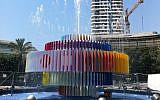 Yaacov Agam's iconic fountain in Dizengoff Square in Tel Aviv, August 2012 (Michal Dahan)