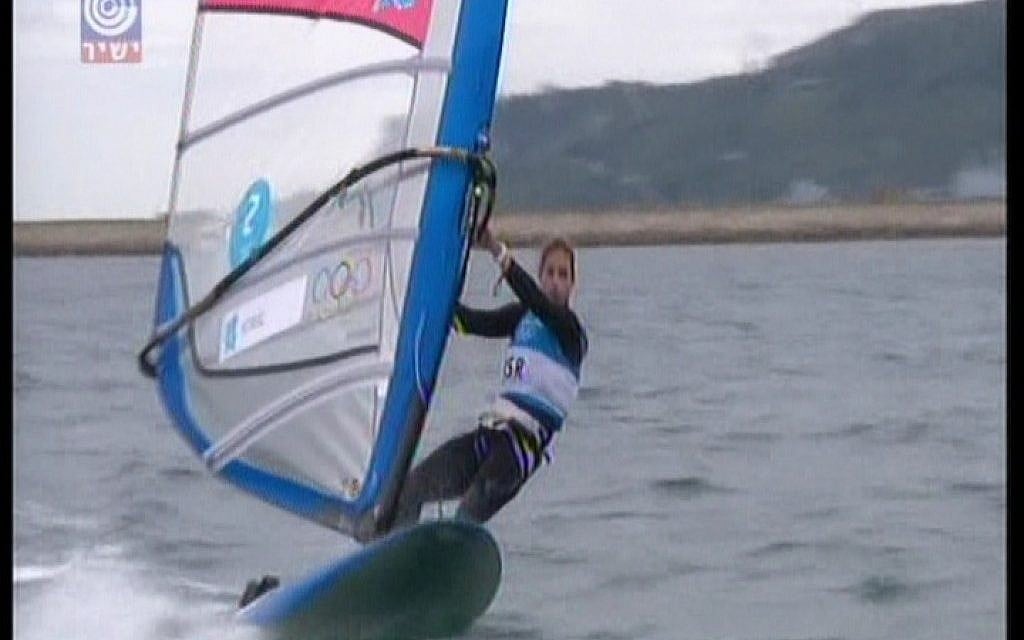 Lee Korzits finishing her final race at the 2012 Olympic Games. (photo credit: Screenshot/IBA)