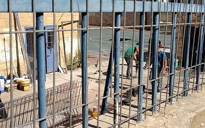 Construction in progress at the Tali Geulim preschool in Jerusalem's Baka neighborhood (photo credit: Jessica Steinberg_