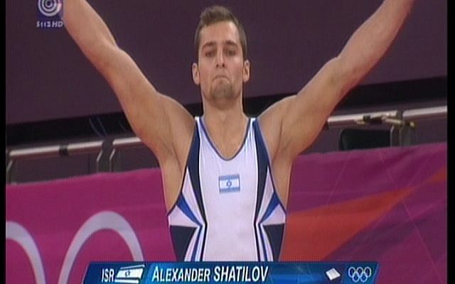 Alexander Shatilov at the floor finals on Sunday (photo credit: screen capture Channel 1)
