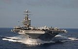 File: The USS Stennis on its way to the Persian Gulf in 2012. (Department of Defense/Randi R. Brown, US Navy)