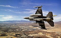 A US fighter jet during practice maneuvers over the desert (illustrative photo credit: Courtesy/US Air Force by Master Sgt. Benjamin Bloker)