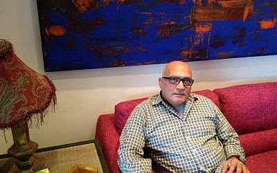 Salameh Nematt in his Amman office, September 24 (photo credit: Elhanan Miller/Times of Israel)