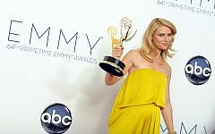 Actress Claire Danes, winner of the Outstanding Lead Actress In A Drama Series award for "Homeland," poses backstage at the 64th Primetime Emmy Awards Sunday, Sept. 23, 2012, in Los Angeles. (photo credit: Jordan Strauss/Invision/AP)