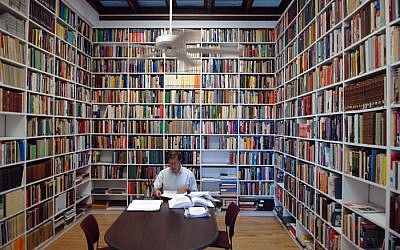 Bernard Wasserstein in his book-lined office (photo credit: courtesy)