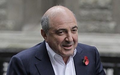 This Monday, Oct. 31, 2011 file photo shows Russian tycoon Boris Berezovsky as he arrives at the high court in London. (photo credit: AP) This Monday, Oct. 31, 2011 file photo shows Russian tycoon Boris Berezovsky as he arrives at the high court in London. (photo credit: AP)