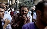 Egyptians protest outside the American embassy in Cairo, September 12 (photo credit: AP/Nasser Nasser)