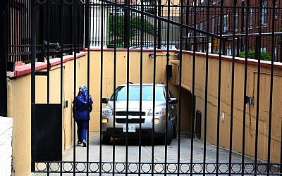 Embassy staff back a van into the underground garage at the Iranian embassy in Ottawa, Friday Sept.7, 2012 (photo credit: AP/The Canadian Press, Fred Chartrand)