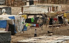 Illustrative photo of Bedouin homes in an unauthorized village in the Negev (Kobi Gideon/Flash90)