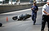 Illustrative photo of a motorcycle after an accident (photo credit: Yehoshua Yosef/Flash90)