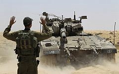 Illustrative: An Israeli tank patrols the Israel-Egypt border (Tsafrir Abayov/FLASH90)