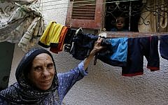 A Palestinian woman in the Rafah refugee camp, September 4, 2012 (photo credit: Abed Rahim Khatib / Flash 90)