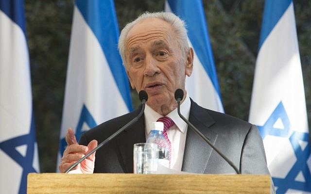 President Shimon Peres during a ceremony in Jerusalem, on September 4, 2012 (photo credit: Yonatan Sindel/Flash90)