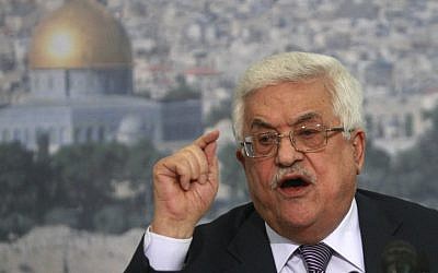 Palestinian President Mahmoud Abbas speaks during a press conference on September 08, 2012. (photo credit: Issam Rimawi/Flash90)