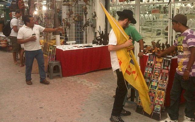 A Chabad emissary in Playa on the eve of Rosh Hashanah, looking for Jewish guests to invite (photo credit: Aaron Kalman)