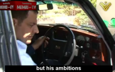 Jamal Hashoush at the wheel of his Rolls Royce (photo credit: Memri screenshot)