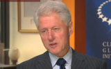 Former US president Bill Clinton spoke to CNN's Fareed Zakaria about the Israeli-Palestinian conflict, among other topics, Sunday (photo credit: screen capture, YouTube)