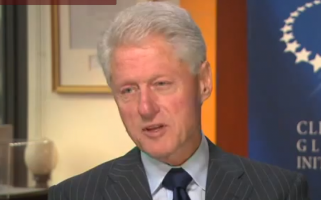 Former US president Bill Clinton spoke to CNN's Fareed Zakaria about the Israeli-Palestinian conflict, among other topics, Sunday (photo credit: screen capture, YouTube) Former US president Bill Clinton spoke to CNN's Fareed Zakaria about the Israeli-Palestinian conflict, among other topics, Sunday (photo credit: screen capture, YouTube)